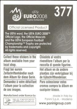 2008 Panini UEFA Euro 2008 Stickers #377 Nikolaos Liberopoulos Back