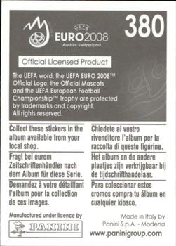 2008 Panini UEFA Euro 2008 Stickers #380 Georgios Samaras Back