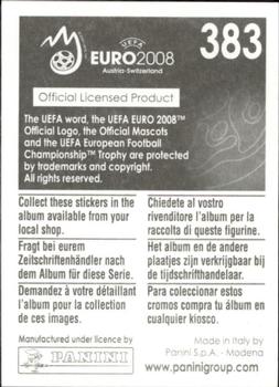 2008 Panini UEFA Euro 2008 Stickers #383 Konstantinos Chalkias Back