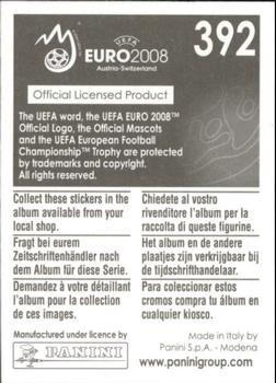 2008 Panini UEFA Euro 2008 Stickers #392 Matias Concha Back