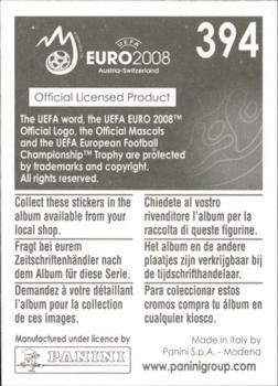 2008 Panini UEFA Euro 2008 Stickers #394 Daniel Majstorovic Back