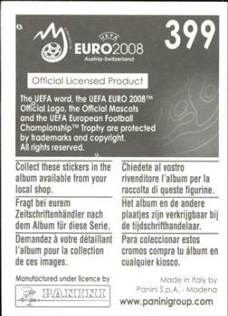 2008 Panini UEFA Euro 2008 Stickers #399 Tobias Linderoth Back