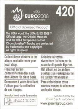 2008 Panini UEFA Euro 2008 Stickers #420 Sergio Ramos Back