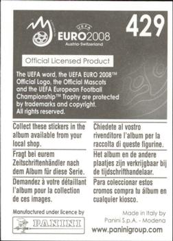 2008 Panini UEFA Euro 2008 Stickers #429 Joaquin Sanchez Back