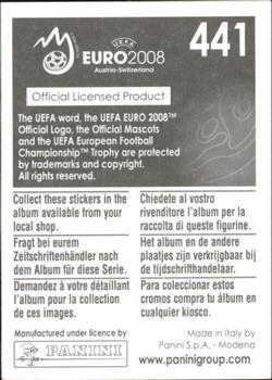 2008 Panini UEFA Euro 2008 Stickers #441 Team Emblem Back