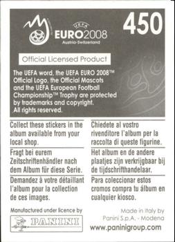2008 Panini UEFA Euro 2008 Stickers #450 Vladimir Bystrov Back