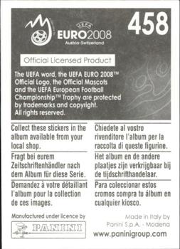 2008 Panini UEFA Euro 2008 Stickers #458 Aleksandr Kerzhakov Back
