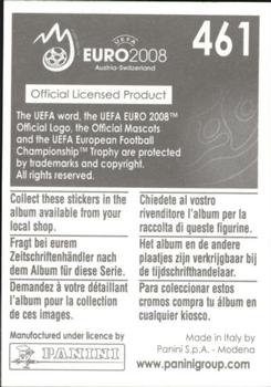 2008 Panini UEFA Euro 2008 Stickers #461 Vyacheslav Malafeev Back