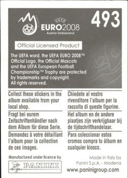 2008 Panini UEFA Euro 2008 Stickers #493 Hamit Altintop Back