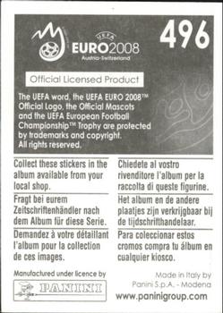 2008 Panini UEFA Euro 2008 Stickers #496 Patrick Vieira Back