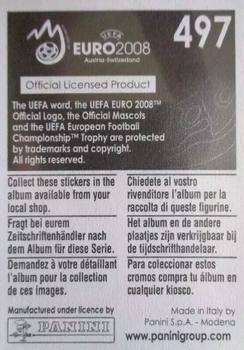 2008 Panini UEFA Euro 2008 Stickers #497 Freddie Ljungberg Back