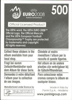 2008 Panini UEFA Euro 2008 Stickers #500 Tomas Rosicky Back