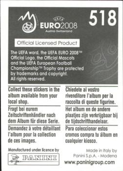 2008 Panini UEFA Euro 2008 Stickers #518 Angelos Charisteas Back