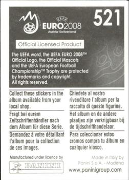 2008 Panini UEFA Euro 2008 Stickers #521 Zlatan Ibrahimovic Back