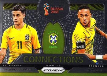 2018 Panini Prizm FIFA World Cup - Connections #C-3 Neymar Jr / Philippe Coutinho Front