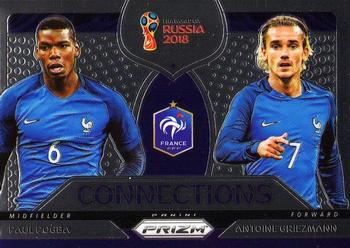 2018 Panini Prizm FIFA World Cup - Connections #C-7 Paul Pogba / Antoine Griezmann Front