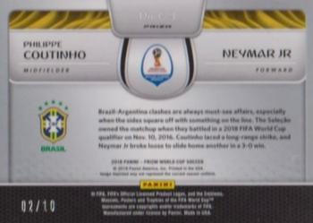 2018 Panini Prizm FIFA World Cup - Connections Prizms Gold #C-3 Neymar Jr / Philippe Coutinho Back