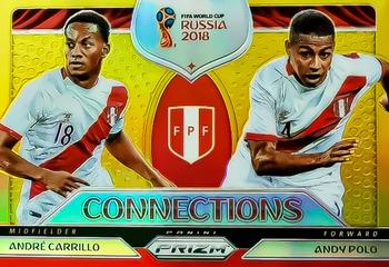 2018 Panini Prizm FIFA World Cup - Connections Prizms Gold #C-15 Andre Carrillo / Andy Polo Front