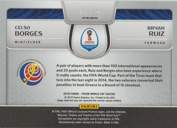 2018 Panini Prizm FIFA World Cup - Connections Prizms Silver #C-4 Bryan Ruiz / Celso Borges Back