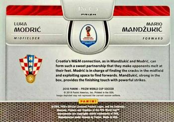 2018 Panini Prizm FIFA World Cup - Connections Prizms Silver #C-5 Luka Modric / Mario Mandzukic Back