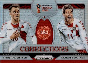 2018 Panini Prizm FIFA World Cup - Connections Prizms Silver #C-6 Christian Eriksen / Nicklas Bendtner Front