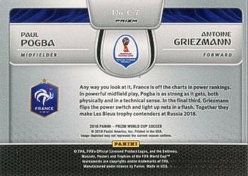 2018 Panini Prizm FIFA World Cup - Connections Prizms Silver #C-7 Paul Pogba / Antoine Griezmann Back
