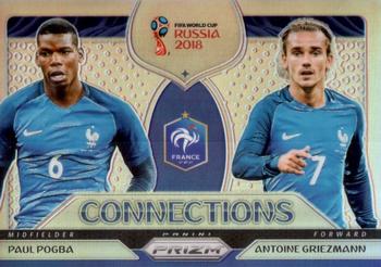 2018 Panini Prizm FIFA World Cup - Connections Prizms Silver #C-7 Paul Pogba / Antoine Griezmann Front