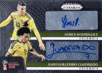 2018 Panini Prizm FIFA World Cup - Dual Signatures #DS-RCU James Rodriguez / Juan Cuadrado Front