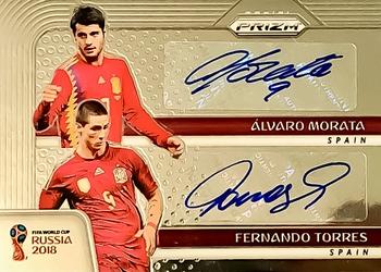 2018 Panini Prizm FIFA World Cup - Dual Signatures #DS-MT Alvaro Morata / Fernando Torres Front
