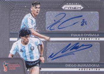 2018 Panini Prizm FIFA World Cup - Dual Signatures #DS-DM Paulo Dybala / Diego Maradona Front