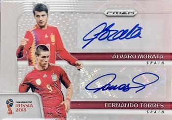 2018 Panini Prizm FIFA World Cup - Dual Signatures Prizms Silver #DS-MT Alvaro Morata / Fernando Torres Front