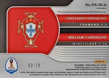 2018 Panini Prizm FIFA World Cup - Dual Signatures Prizms Gold #DS-RCA Cristiano Ronaldo / William Carvalho Back