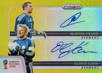 2018 Panini Prizm FIFA World Cup - Dual Signatures Prizms Gold #DS-NK Manuel Neuer / Oliver Kahn Front