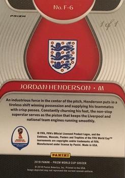 2018 Panini Prizm FIFA World Cup - Fundamentals Prizms Black #F-6 Jordan Henderson Back