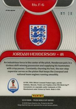 2018 Panini Prizm FIFA World Cup - Fundamentals Prizms Gold #F-6 Jordan Henderson Back