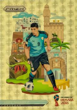 2018 Panini Prizm FIFA World Cup - National Landmarks Prizms Gold Power #NL-23 Luis Suarez Front