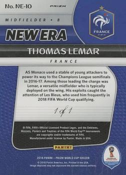 2018 Panini Prizm FIFA World Cup - New Era Prizms Black #NE-10 Thomas Lemar Back