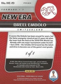 2018 Panini Prizm FIFA World Cup - New Era Prizms Black #NE-19 Breel Embolo Back