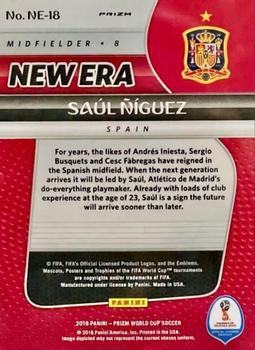 2018 Panini Prizm FIFA World Cup - New Era Prizms Silver #NE-18 Saul Niguez Back