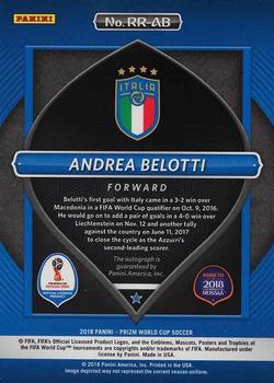 2018 Panini Prizm FIFA World Cup - Road to Russia Autographs #RR-AB Andrea Belotti Back