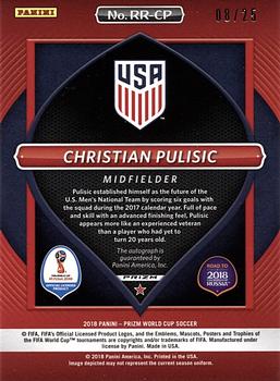 2018 Panini Prizm FIFA World Cup - Road to Russia Autographs Prizms Silver #RR-CP Christian Pulisic Back