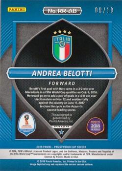 2018 Panini Prizm FIFA World Cup - Road to Russia Autographs Prizms Gold #RR-AB Andrea Belotti Back