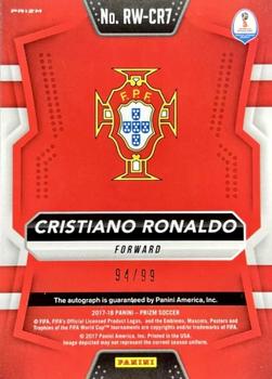 2018 Panini Prizm FIFA World Cup - Road to the World Cup #RW-CR7 Cristiano Ronaldo Back