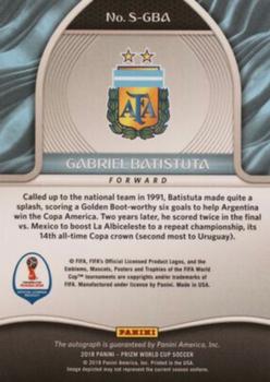 2018 Panini Prizm FIFA World Cup - Signatures #S-GBA Gabriel Batistuta Back
