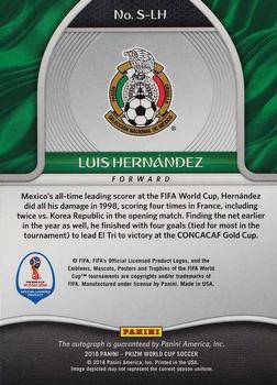 2018 Panini Prizm FIFA World Cup - Signatures #S-LH Luis Hernandez Back