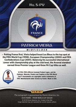 2018 Panini Prizm FIFA World Cup - Signatures #S-PV Patrick Vieira Back