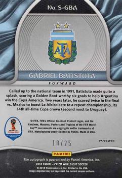 2018 Panini Prizm FIFA World Cup - Signatures Prizms Silver #S-GBA Gabriel Batistuta Back