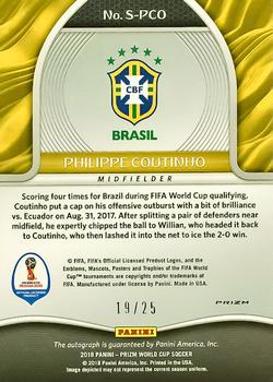 2018 Panini Prizm FIFA World Cup - Signatures Prizms Silver #S-PCO Philippe Coutinho Back