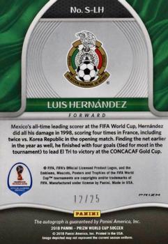 2018 Panini Prizm FIFA World Cup - Signatures Prizms Silver #S-LH Luis Hernandez Back