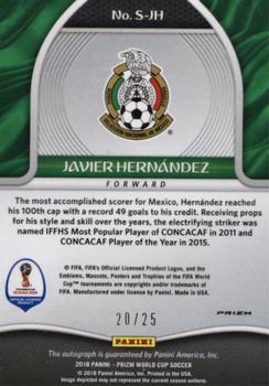 2018 Panini Prizm FIFA World Cup - Signatures Prizms Silver #S-JH Javier Hernandez Back